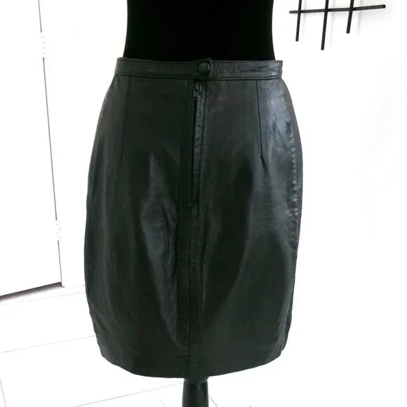 Le Piel Genuine Leather Black Pencil Skirt S / 4High End Supple Leather